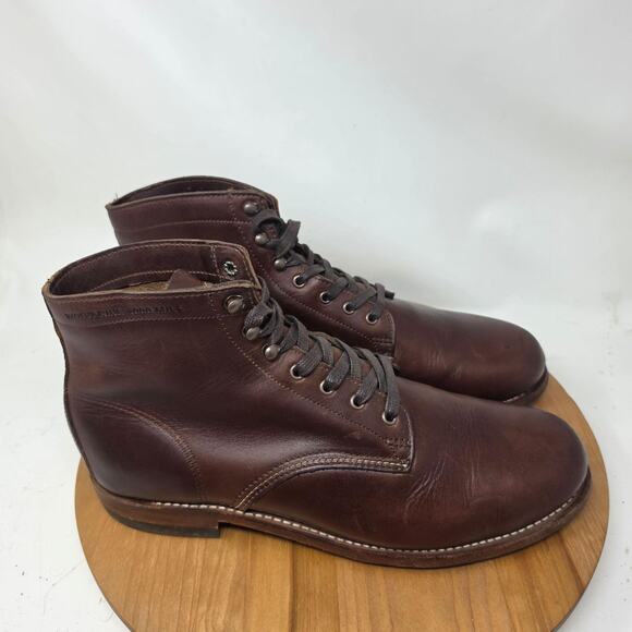 Wolverine 1000 Mile Boots Mens 11.5 Brown Horween Leather Lace Up Made USA Work main image 9
